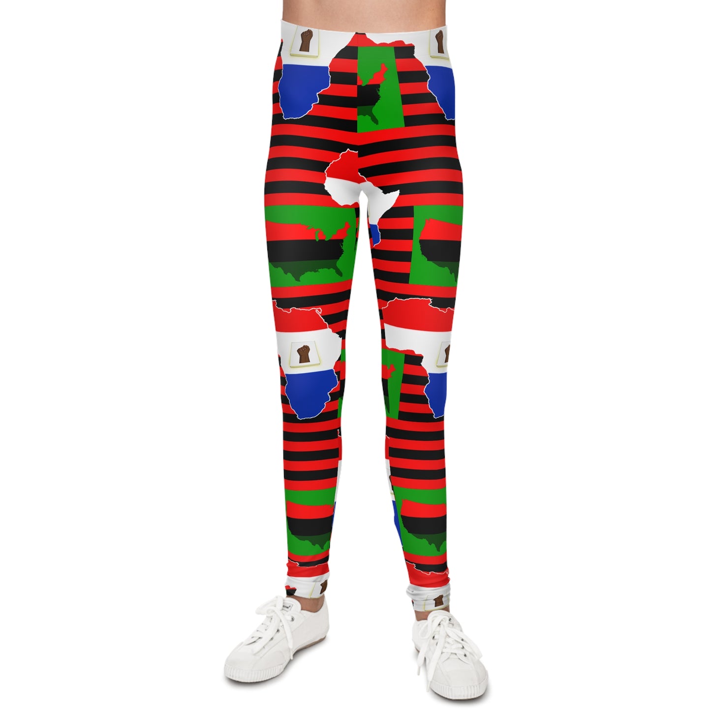 Vibrant Youth Leggings with African Map Design - Perfect for Celebrations and Everyday Wear