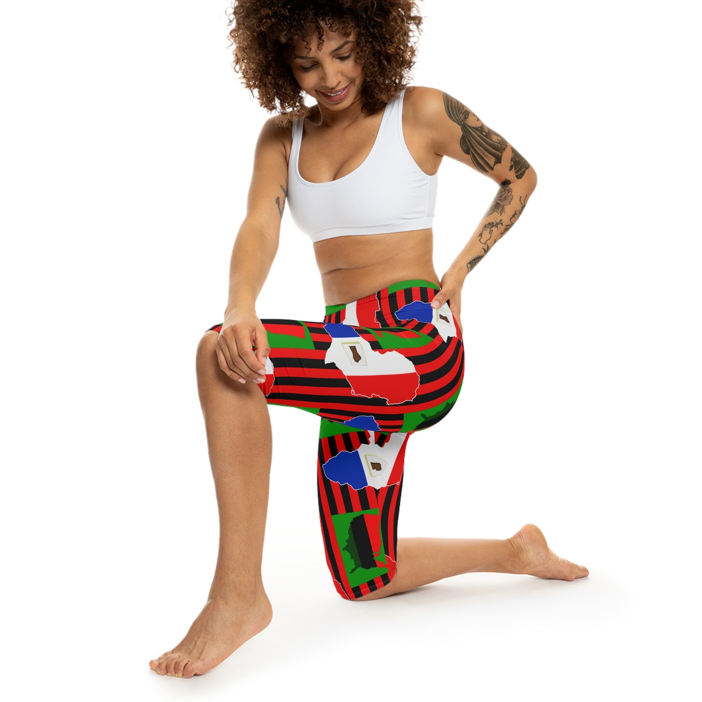 Vibrant Women’s Capri Leggings with Colorful Patterns