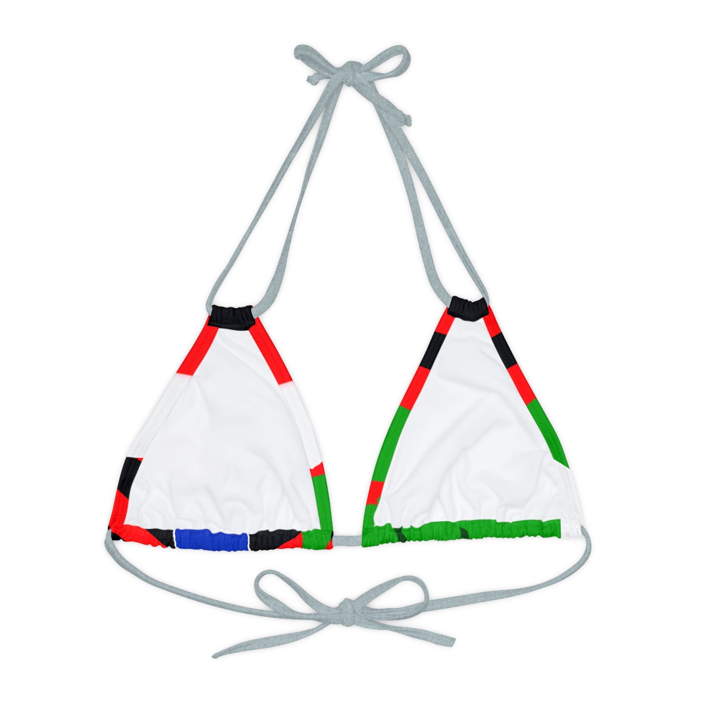 Strappy Triangle Bikini Top (AOP)