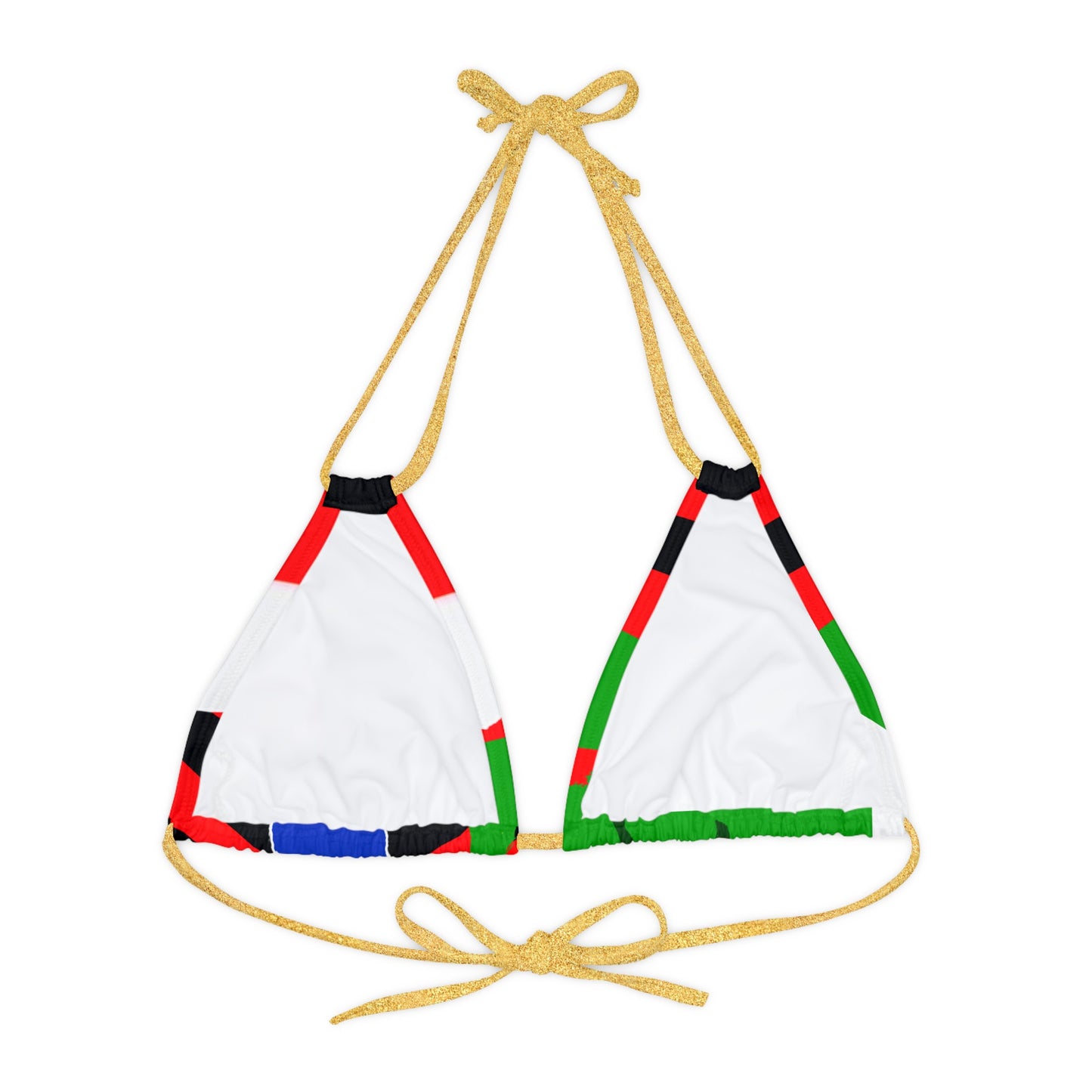 Strappy Triangle Bikini Top (AOP)