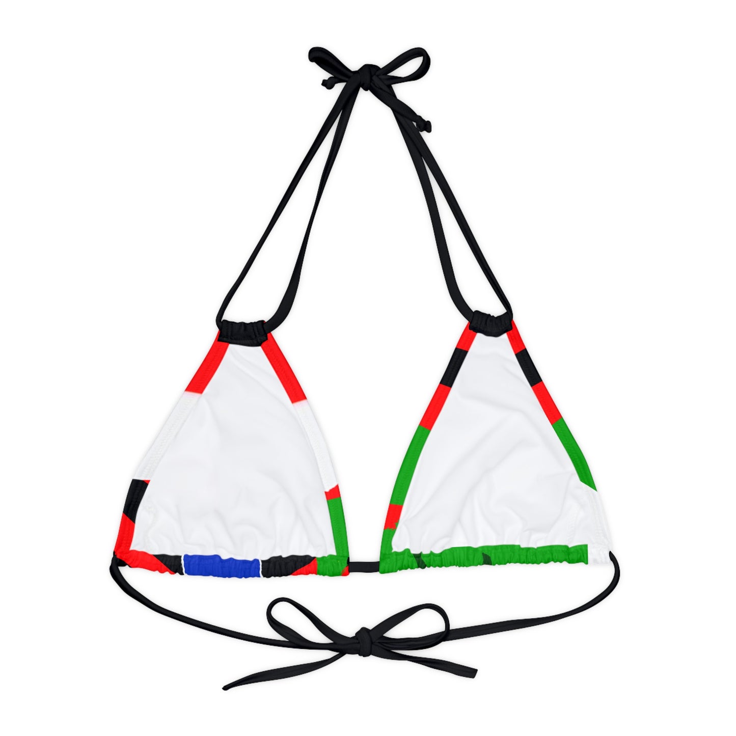 Strappy Triangle Bikini Top (AOP)